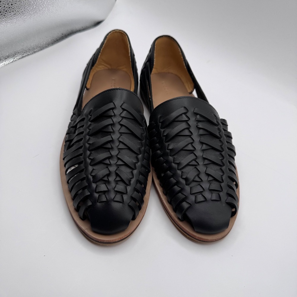Nisolo Men's 8 Black Woven Leather Huaraches Slip On Shoes New‎ in Box Dust Bag - Picture 2 of 6